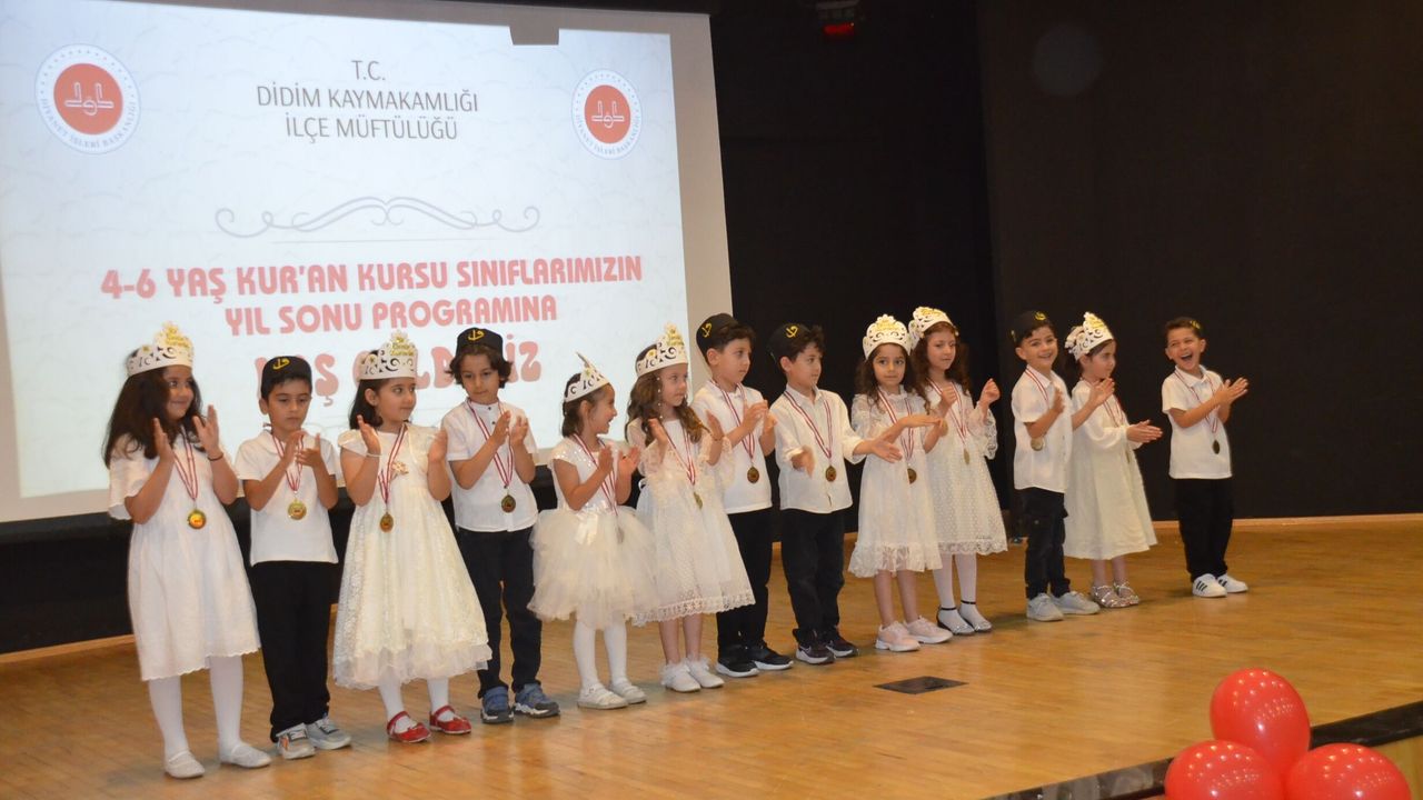 Didim’de 4-6 yaş kuran kursu öğrencilerinden yıl s