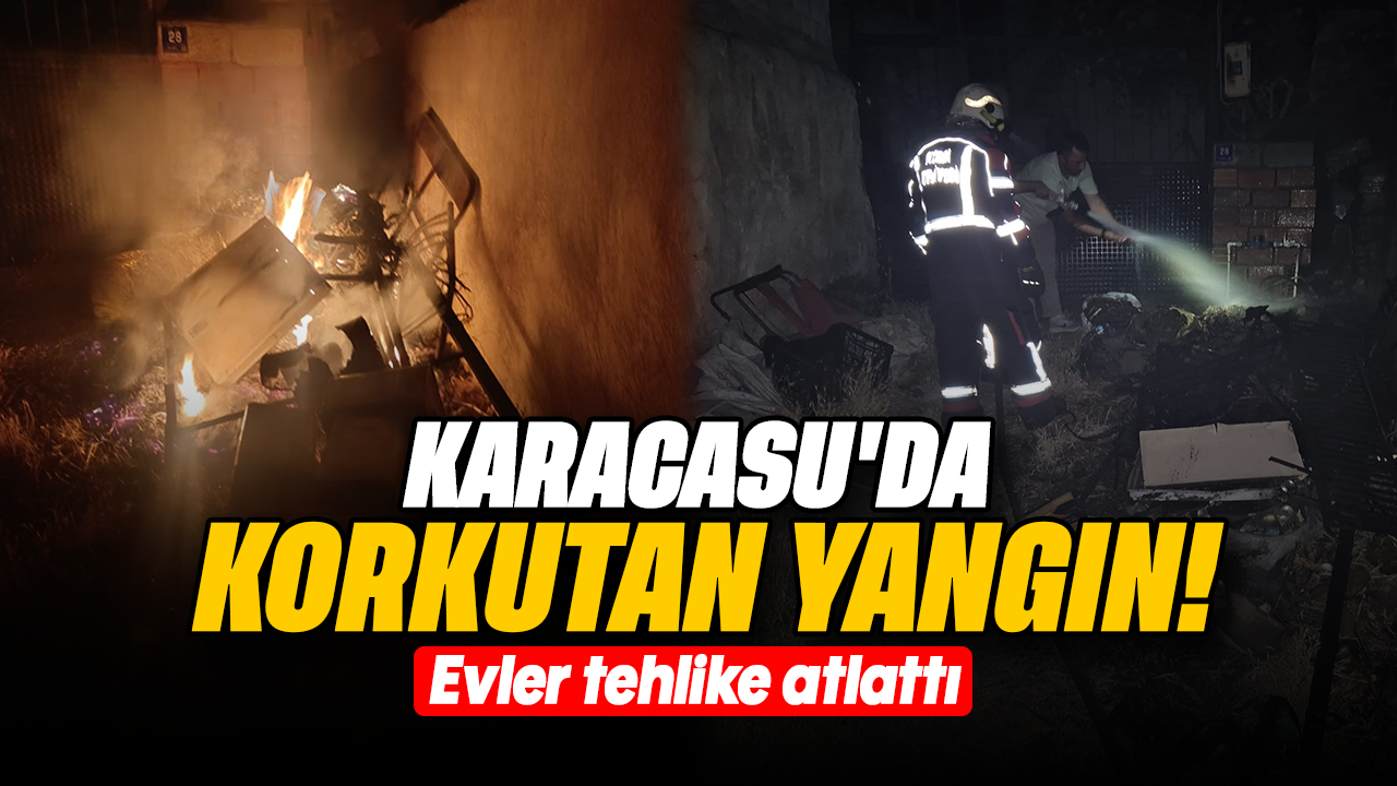 Karacasu'da korkutan yangın: Evler tehlike atlattı