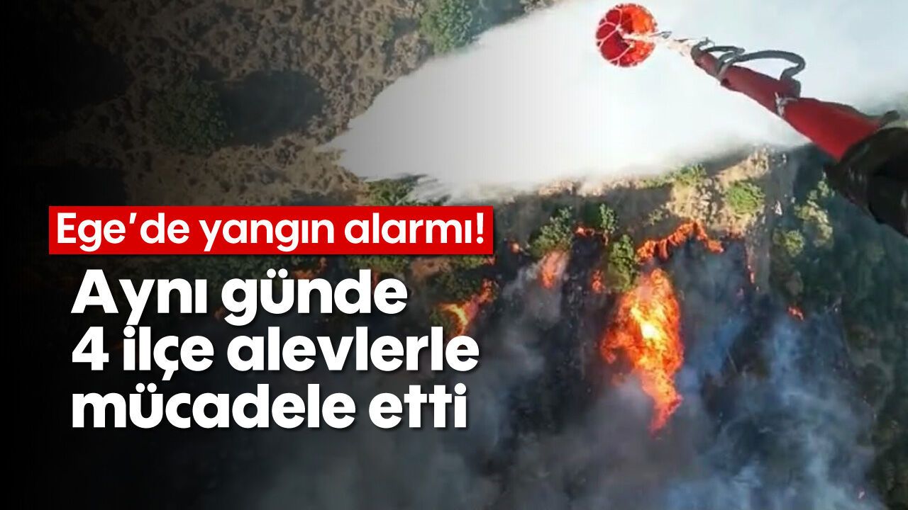 Ege'de yangın alarmı! Aynı günde 4 ilçe alevlerle mücadele etti