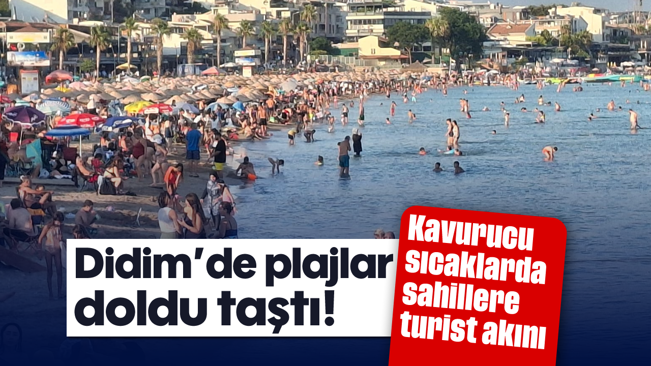 Didim'de plajlar doldu taştı! Kavurucu sıcaklarda sahillere turist akını