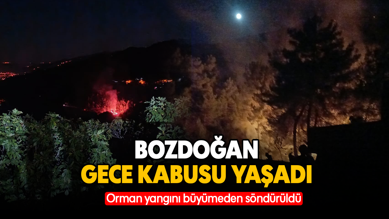Bozdoğan gece kabusu yaşadı : Orman yangını büyümeden söndürüldü