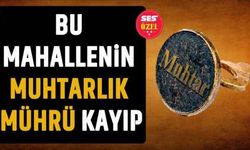 Bu mahallenin muhtarlık mührü kayıp