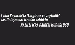 Aydın Kuyucak'ta ‘kargir ev ve zeytinlik’ vasıflı taşınmaz icradan satılıktır