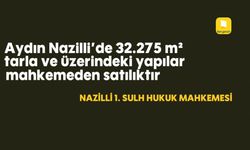 Aydın Nazilli'de 32.275 m² tarla ve üzerindeki yapılar mahkemeden satılıktır