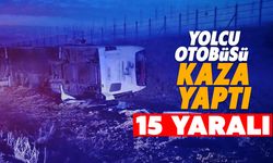 Yolcu otobüsü kaza yaptı: 15 yaralı