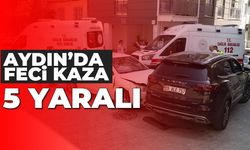 Aydın'da iki otomobil çarpıştı; 5 yaralı