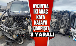 Aydın'da iki araç kafa kafaya çarpıştı; 3 yaralı
