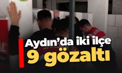 Aydın'da iki ilçe, 9 gözaltı