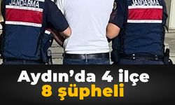 Aydın'da 4 ilçe, 8 şüpheli