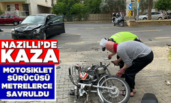 Nazilli'de kaza: Motosiklet sürücüsü metrelerce savruldu