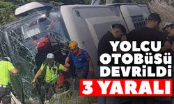 Yolcu otobüsü devrildi: 3 yaralı