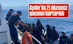 Aydın’da 21 düzensiz göçmen kurtarıldı