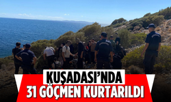 Kuşadası'nda 31 göçmen kurtarıldı