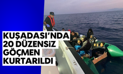 Kuşadası’nda 20 düzensiz göçmen kurtarıldı