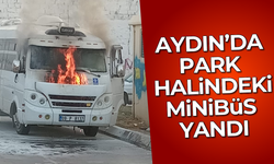 Aydın’da park halindeki minibüs yandı