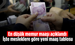 En düşük memur maaşı açıklandı: İşte mesleklere göre yeni maaş tablosu