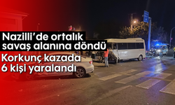 Nazilli’de ortalık savaş alanına döndü: Korkunç kazada 6 kişi yaralandı