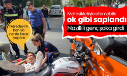 Motosikletiyle otomobile ok gibi saplandı! Nazillili genç şoka girdi...