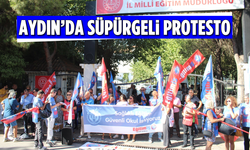 Aydın'da süpürgeli protesto