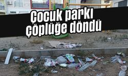 Çocuk parkı çöplüğe döndü