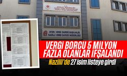 Vergi borcu 5 milyon fazla olanlar ifşalandı! Nazilli’de 27 isim listeye girdi