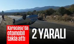 Karacasu'da otomobil takla attı: 2 yaralı