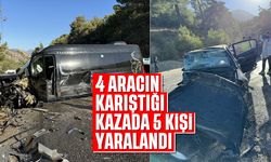 4 aracın karıştığı kazada 5 kişi yaralandı