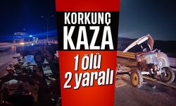 Korkunç kaza; 1 ölü, 2 yaralı