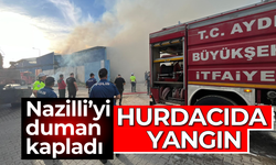 Nazilli’yi duman kapladı, hurdacıda yangın