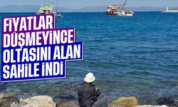 Fiyatlar düşmeyince, oltasını alan sahile indi