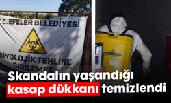 Skandalın yaşandığı kasap dükkanı temizlendi