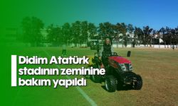 Didim Atatürk stadının zeminine bakım yapıldı