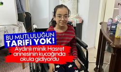 Bu mutluluğun tarifi yok: Aydınlı minik Hasret annesinin kucağında okula gidiyordu