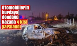 Otomobillerin hurdaya döndüğü kazada 4 kişi yaralandı