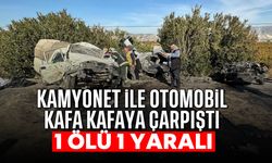 Kamyonet ile otomobil kafa kafaya çarpıştı; 1 ölü, 1 yaralı