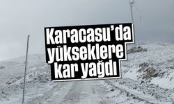 Karacasu'da yükseklere kar yağdı