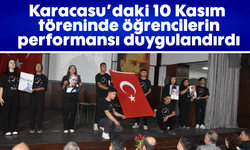 Karacasu'daki 10 Kasım töreninde öğrencilerin performansı duygulandırdı