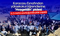 Karacasu Esnafından yüksekokul öğrencilerine 'Hoşgeldin' pidesi