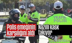 Polis emeğinin karşılığını aldı! Nazilli kask takıyor