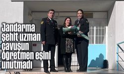 Jandarma, şehit uzman çavuşun öğretmen eşini unutmadı