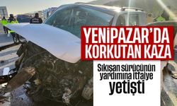 Yenipazar’da korkutan kaza: Sıkışan sürücünün yardımına itfaiye yetişti