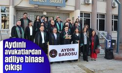 Aydınlı avukatlardan adliye binası çıkışı