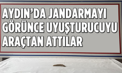 Aydın'da Jandarmayı görünce uyuşturucuyu araçtan attılar