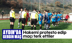 Aydın’da gergin maç: Hakemi protesto edip maçı terk ettiler