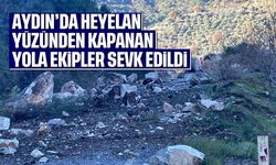 Aydın'da heyelan yüzünden kapanan yola ekipler sevk edildi