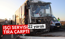 İşçi servisi tıra çarptı: 22 yaralı