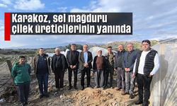 Karakoz, sel mağduru çilek üreticilerinin yanında