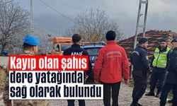 Kayıp olan şahıs, dere yatağında sağ olarak bulundu