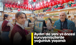 Aydın'da yeni yıl öncesi kuruyemişçilerde yoğunluk yaşandı