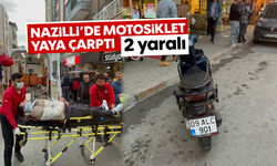 Nazilli’de motosiklet yayaya çarptı,2 yaralı